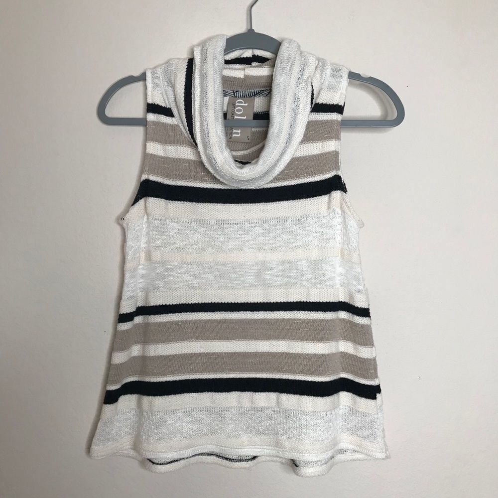 Anthropologie coastal Dolan striped cowl neck sweater size small - Picture 3 of 6